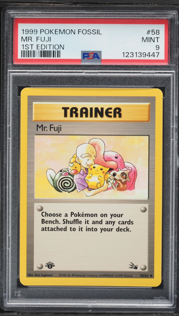 1999 Pokemon Fossil 1st Edition Mr. Fuji #58 PSA 9 MINT