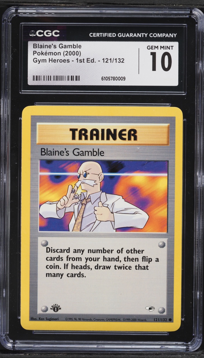 2000 Pokemon Gym Heroes 1st Edition Blaine's Gamble #121 CGC 10 GEM MINT