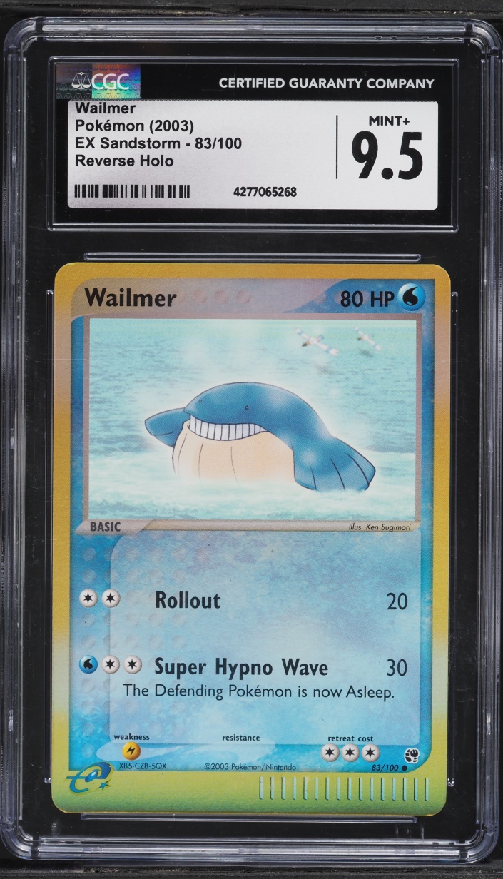 2003 Pokemon EX Sandstorm Reverse Holo Wailmer #83 CGC 9.5 MINT+