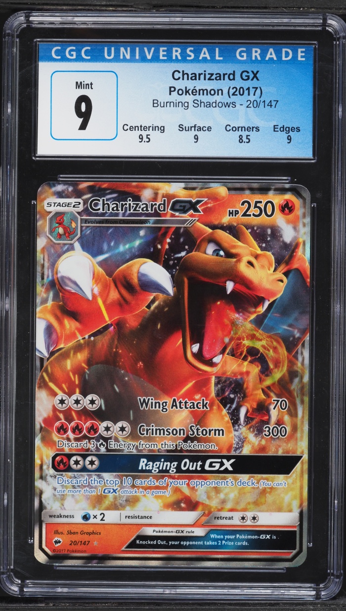 2017 Pokemon Sun & Moon Burning Shadows Alt Art Charizard GX #20 CGC 9 MINT