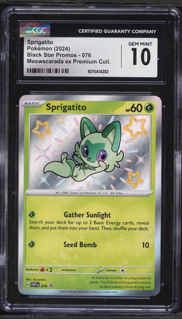 2024 Pokemon Scarlet & Violet Promo Premium Collection Shiny Sprigatito #76 CGC 10 GEM MINT