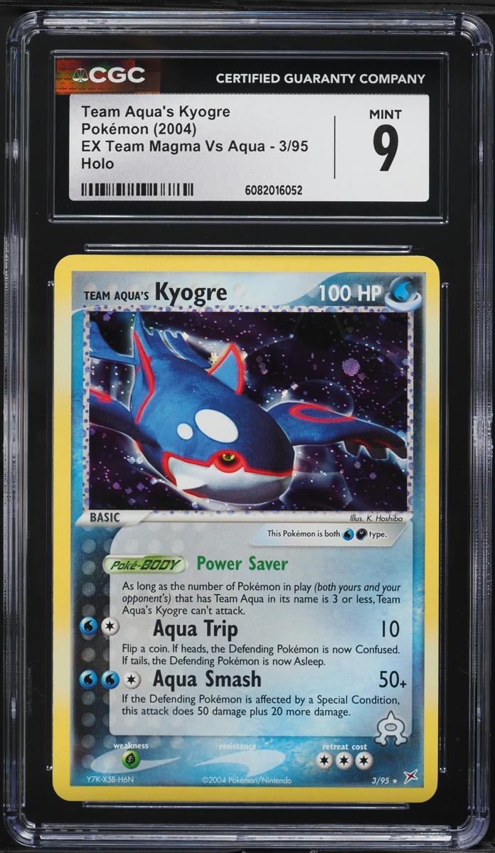 2004 Pokemon EX Team Magma Vs Aqua Holo Team Aqua's Kyogre #3 CGC 9 MINT - Main Image