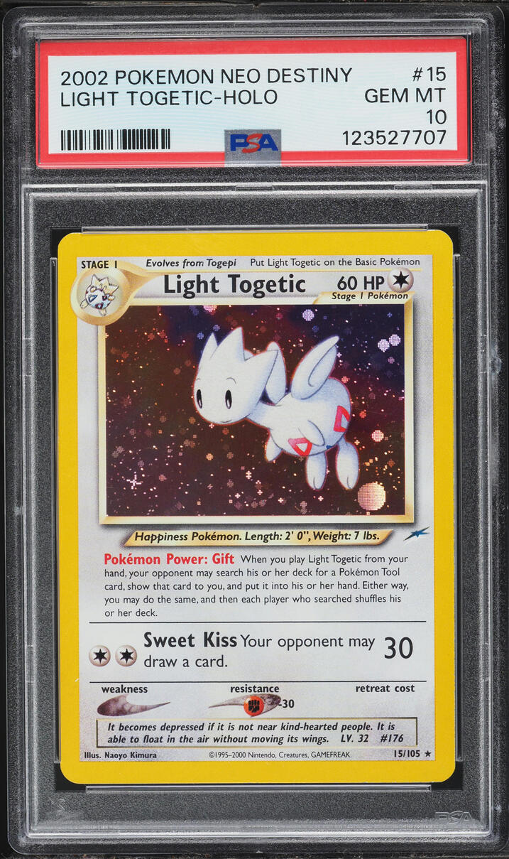 2002 Pokemon Neo Destiny Holo Light Togetic #15 PSA 10 GEM MINT