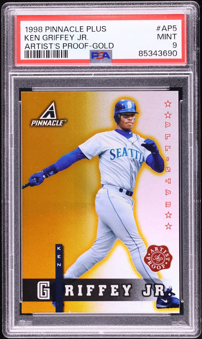 1998 Pinnacle Plus Artist's Proof Gold Ken Griffey Jr. /100 #AP5 PSA 9 MINT