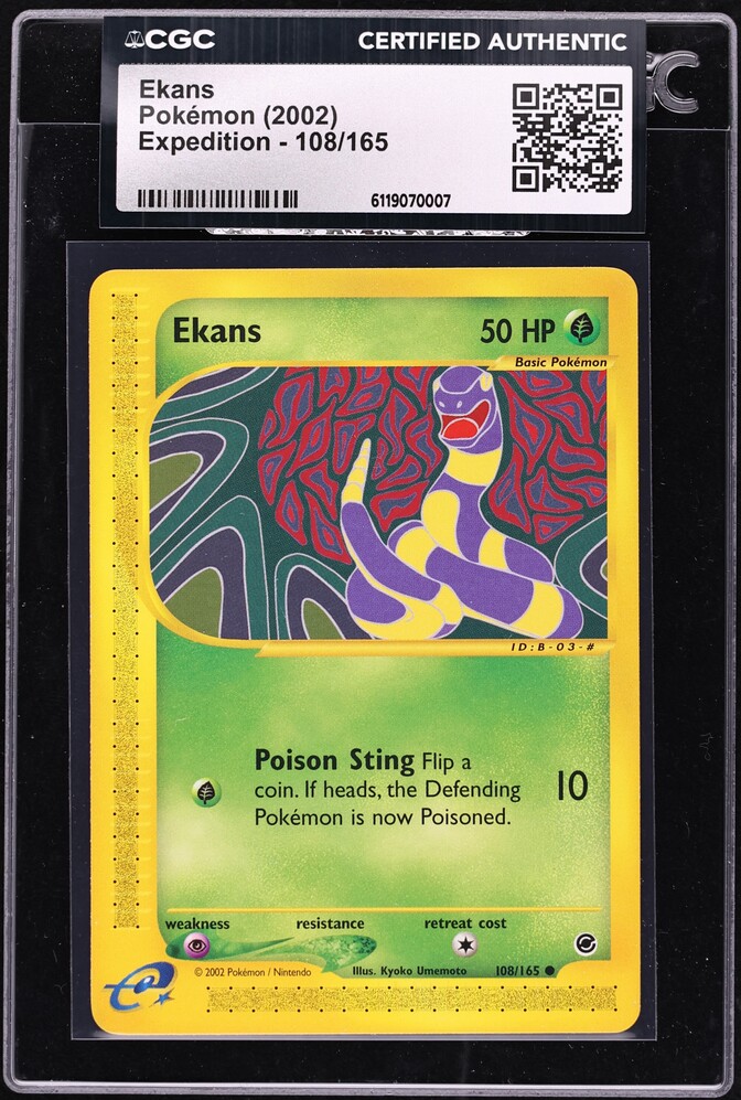 2002 Pokemon Expedition Ekans #108 CGC AUTH