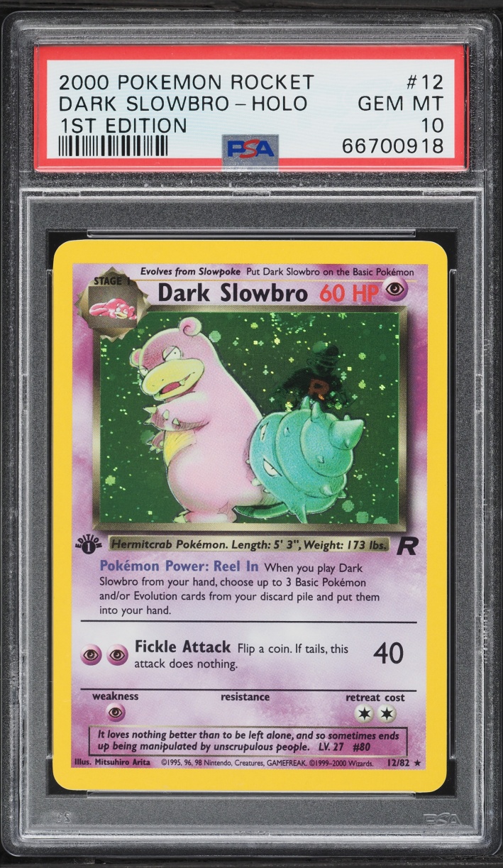 2000 Pokemon Team Rocket 1st Edition Holo Dark Slowbro #12 PSA 10 GEM MINT