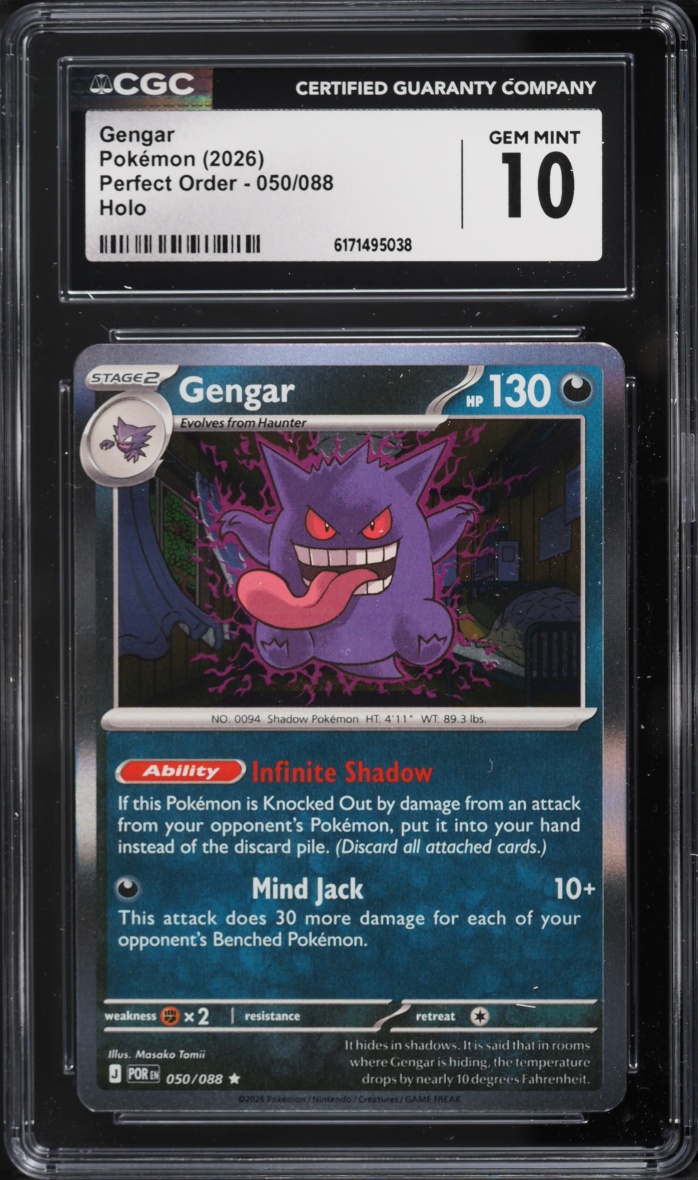 2026 Pokemon Mega Evolution Perfect Order Holo Gengar #050 CGC 10 GEM MINT