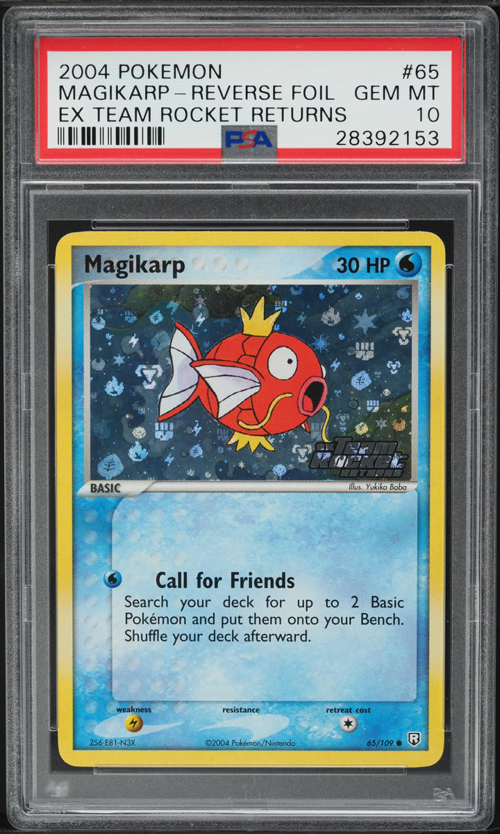 2004 Pokemon EX Team Rocket Returns Reverse Holo Magikarp #65 PSA 10 GEM MINT