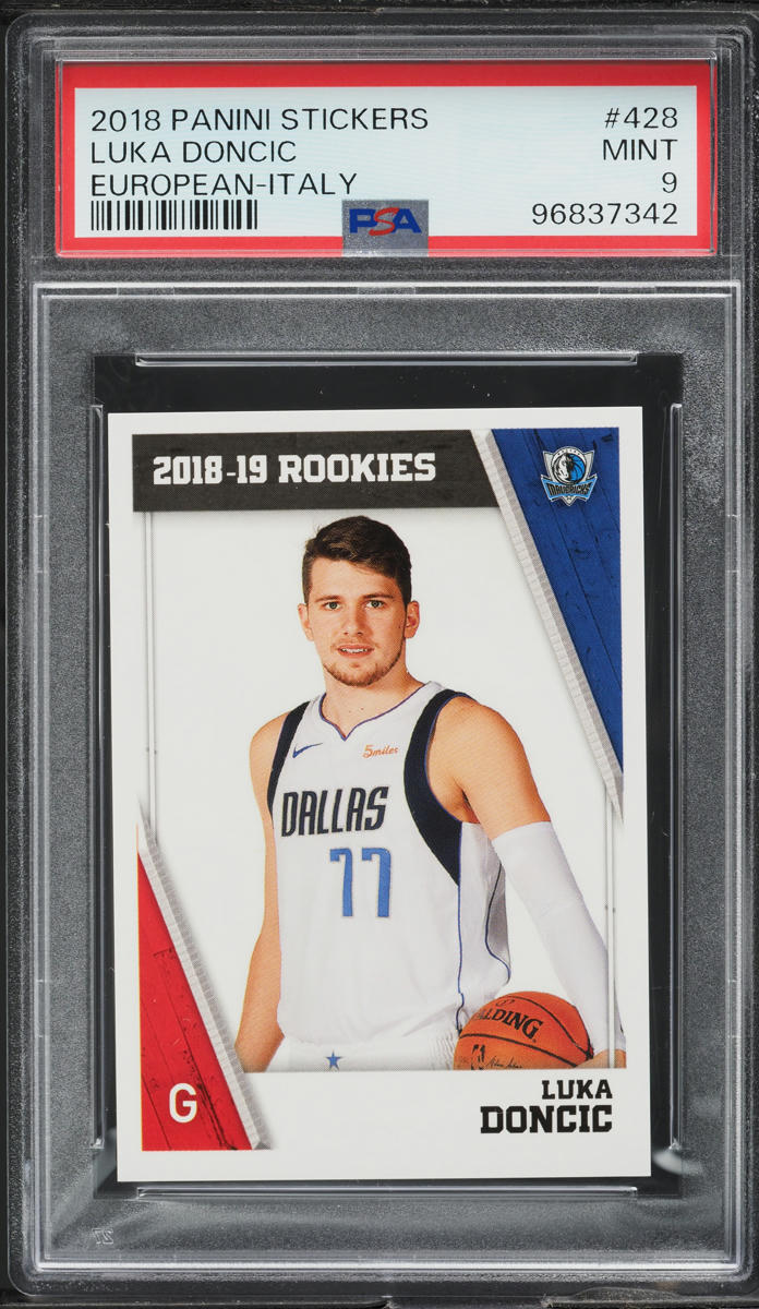 2018 Panini Stickers European Italy Luka Doncic ROOKIE #428 PSA 9 MINT
