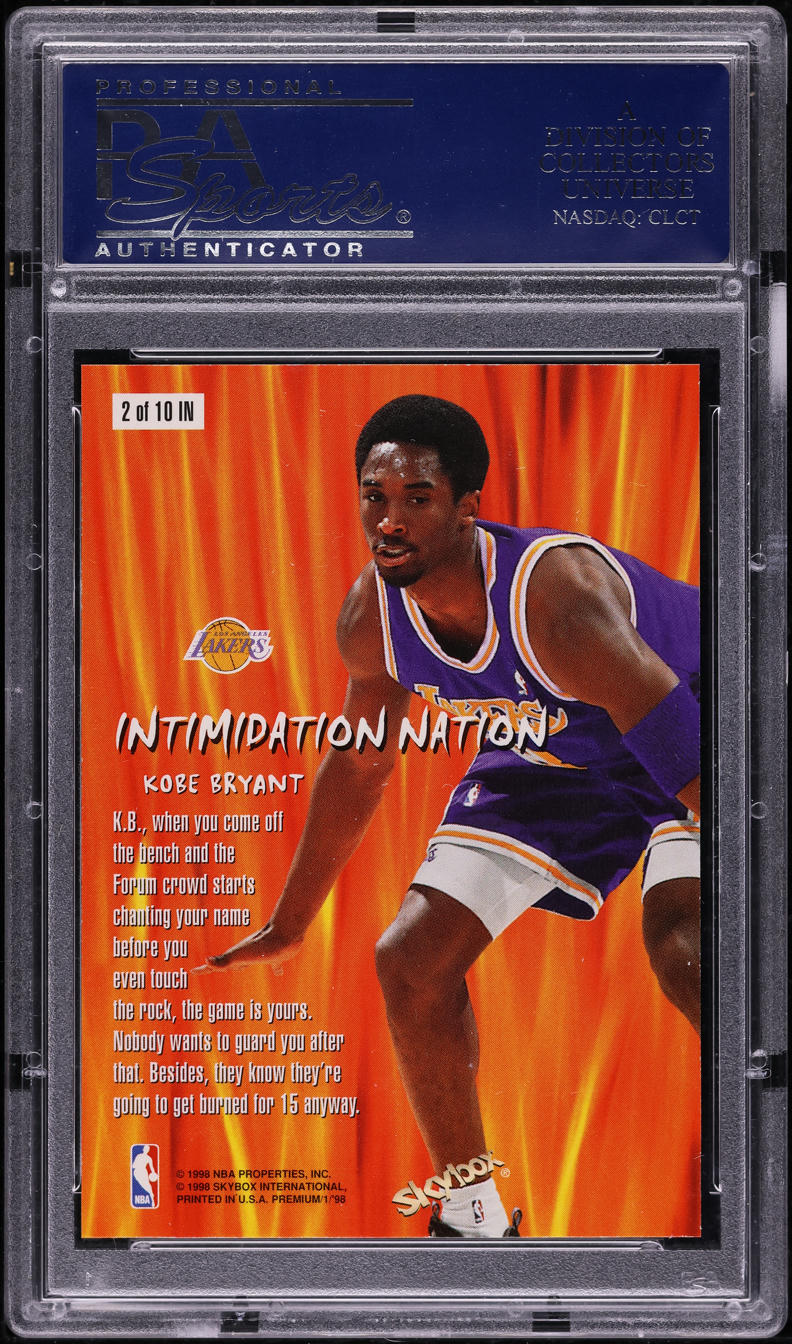 1998 Skybox Premium Intimidation Nation Kobe Bryant #2 PSA 10 GEM MINT