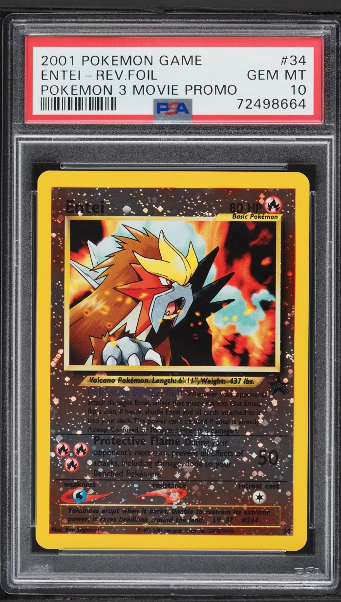 2001 Pokemon Movie 3 Promo Reverse Holo Entei #34 PSA 10 GEM MINT