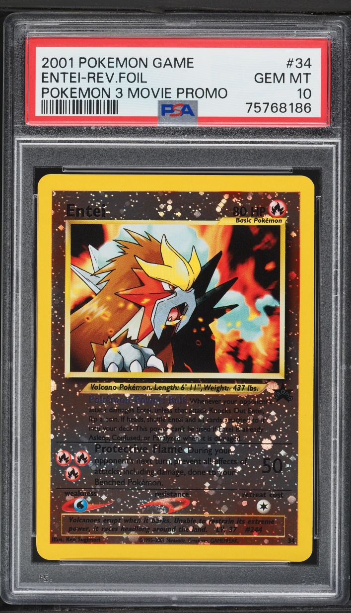 2001 Pokemon Movie 3 Promo Reverse Holo Entei #34 PSA 10 GEM MINT