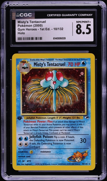 2000 Pokemon Gym Heroes 1st Edition Holo Misty's Tentacruel #10 CGC 8.5 NM-MT+