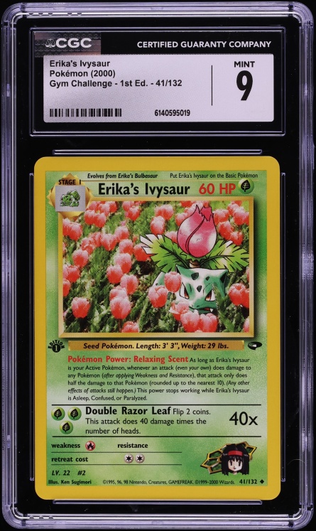 2000 Pokemon Gym Challenge 1st Edition Erika's Ivysaur #41 CGC 9 MINT