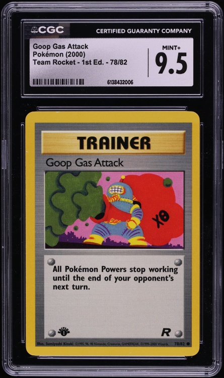 2000 Pokemon Team Rocket 1st Edition Goop Gas Attack #78 CGC 9.5 MINT+