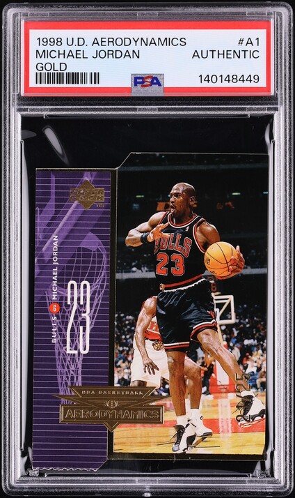 1998 Upper Deck Aerodynamics Gold Michael Jordan /25 #A1 PSA AUTH - Photo 1