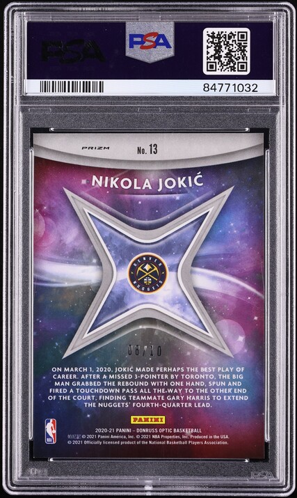 2020 Donruss Optic Star Gazing Gold Nikola Jokic /10 #13 PSA 9 MINT - Photo 2