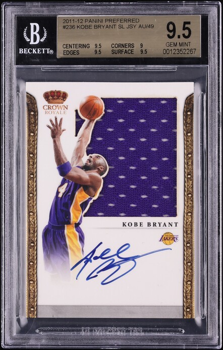 2011 Panini Preferred Silhouettes Kobe Bryant PATCH AUTO JERSEY # 24/49 #236 BGS 9.5 GEM MINT - Photo 1