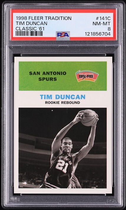 1998 Fleer Tradition Classic '61 Tim Duncan /61 #141C PSA 8 NM-MT - Photo 1