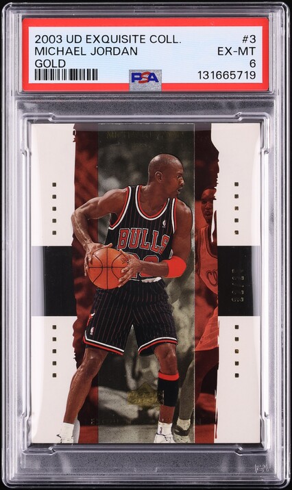2003 Exquisite Collection Gold Michael Jordan /25 #3 PSA 6 EXMT - Photo 1
