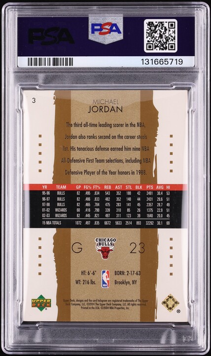 2003 Exquisite Collection Gold Michael Jordan /25 #3 PSA 6 EXMT - Photo 2