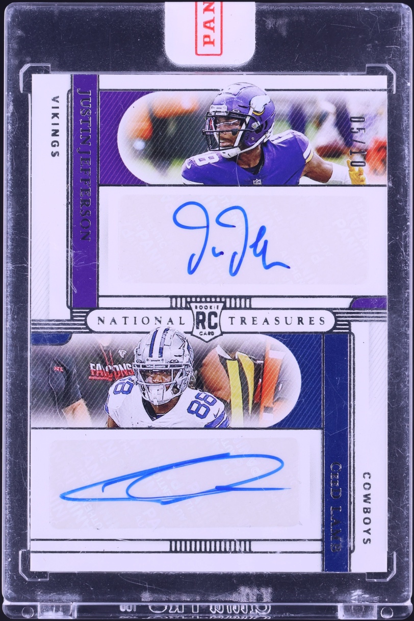 2020 National Treasures Dual Justin Jefferson & CeeDee Lamb ROOKIE AUTO /10 #RS-JL