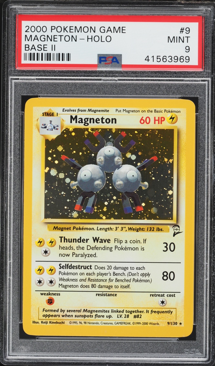 2000 Pokemon Base Set 2 Holo Magneton #9 PSA 9 MINT