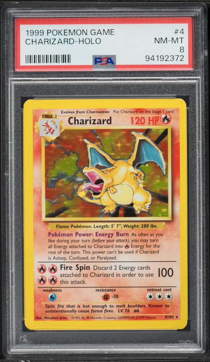 1999 Pokemon Base Set Holo Charizard #4 PSA 8 NM-MT