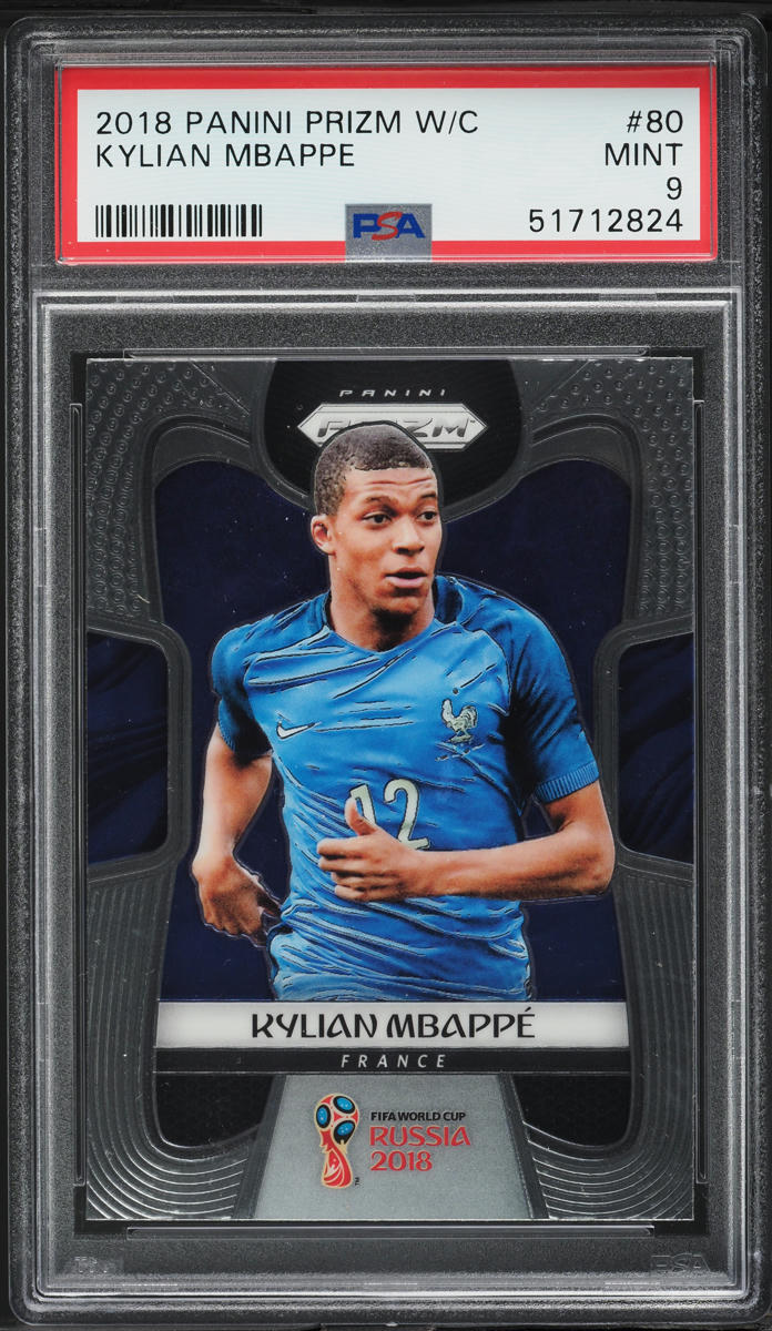 2018 Panini Prizm World Cup Kylian Mbappe ROOKIE #80 PSA 9 MINT on