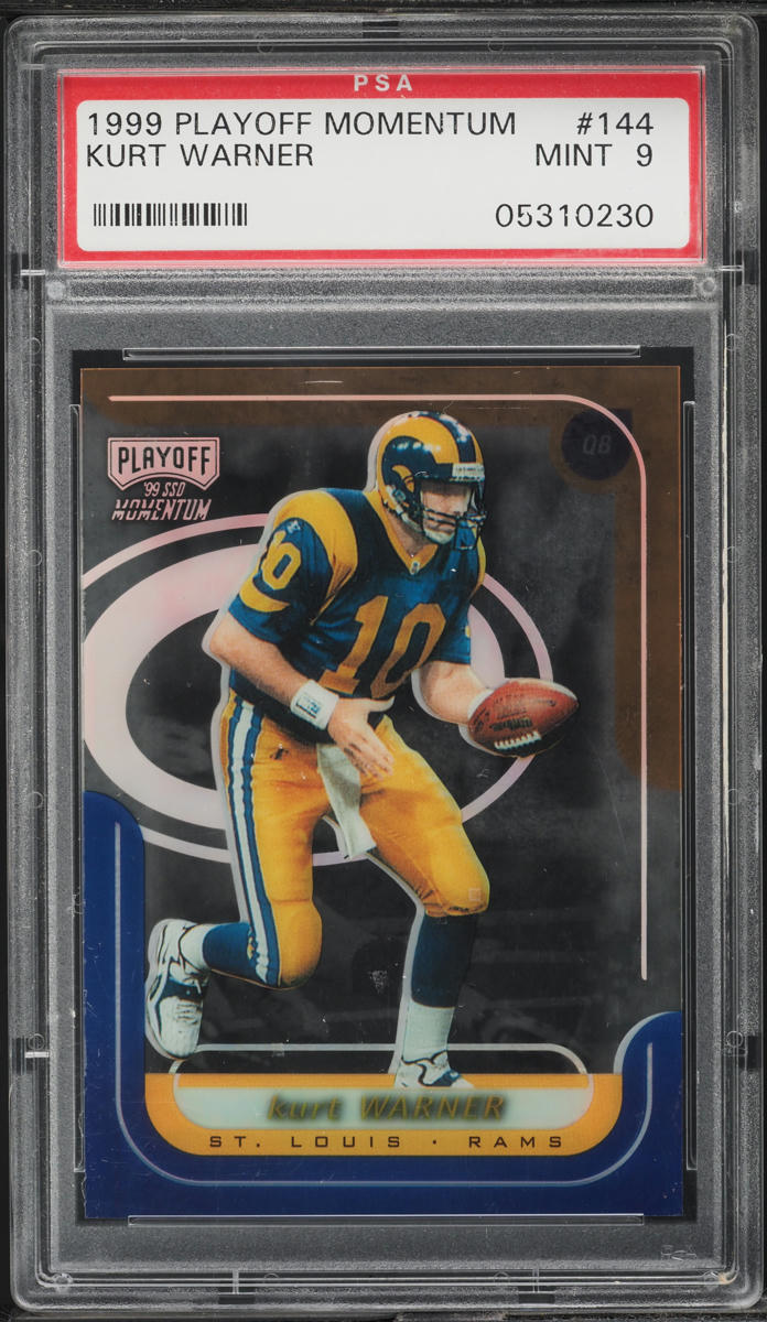 1999 Playoff Momentum Kurt Warner ROOKIE #144 PSA 9 MINT