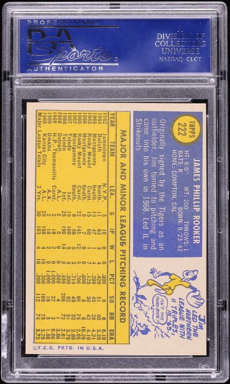 1970 Topps Jim Rooker #222 PSA 8 NM-MT
