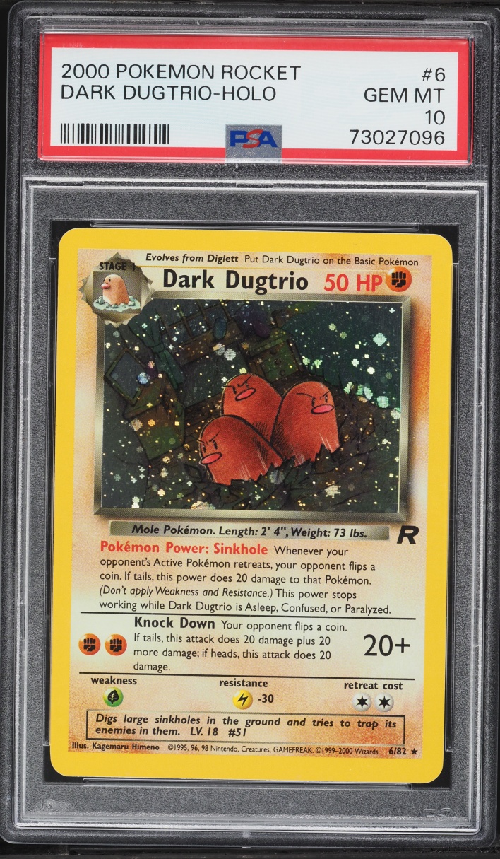 2000 Pokemon Team Rocket Holo Dark Dugtrio #6 PSA 10 GEM MINT