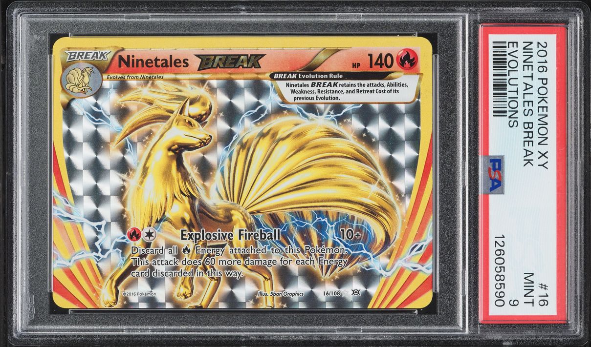 2016 Pokemon XY Evolutions Full Art Ninetales Break #16 PSA 9 MINT