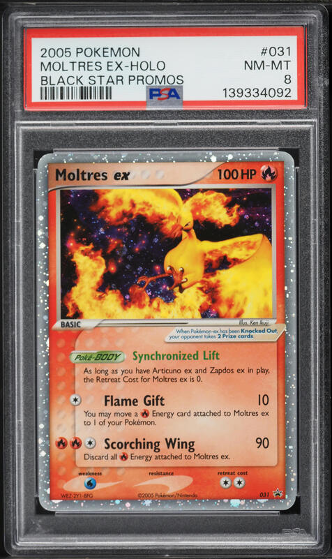 2005 Pokemon Black Star Promo Holo Moltres Ex #31 PSA 9 MINT on