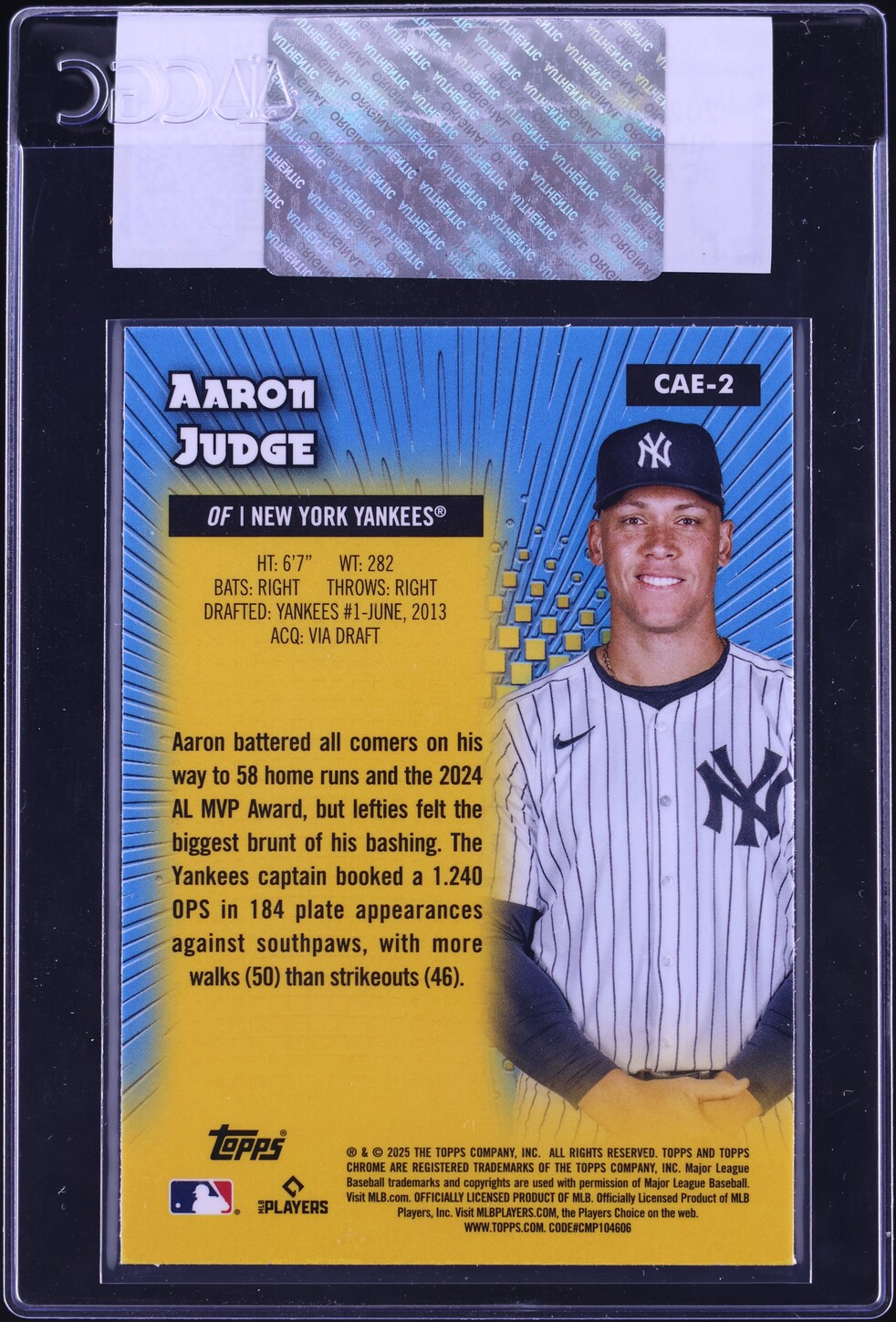 2025 Topps Chrome All-Etch Aaron Judge #CAE-2 CGC AUTH