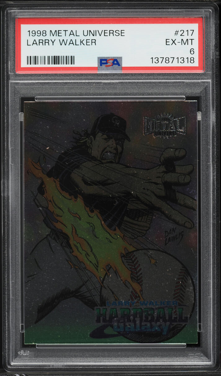 1998 Metal Universe Hardball Galaxy Larry Walker #217 PSA 6 EXMT