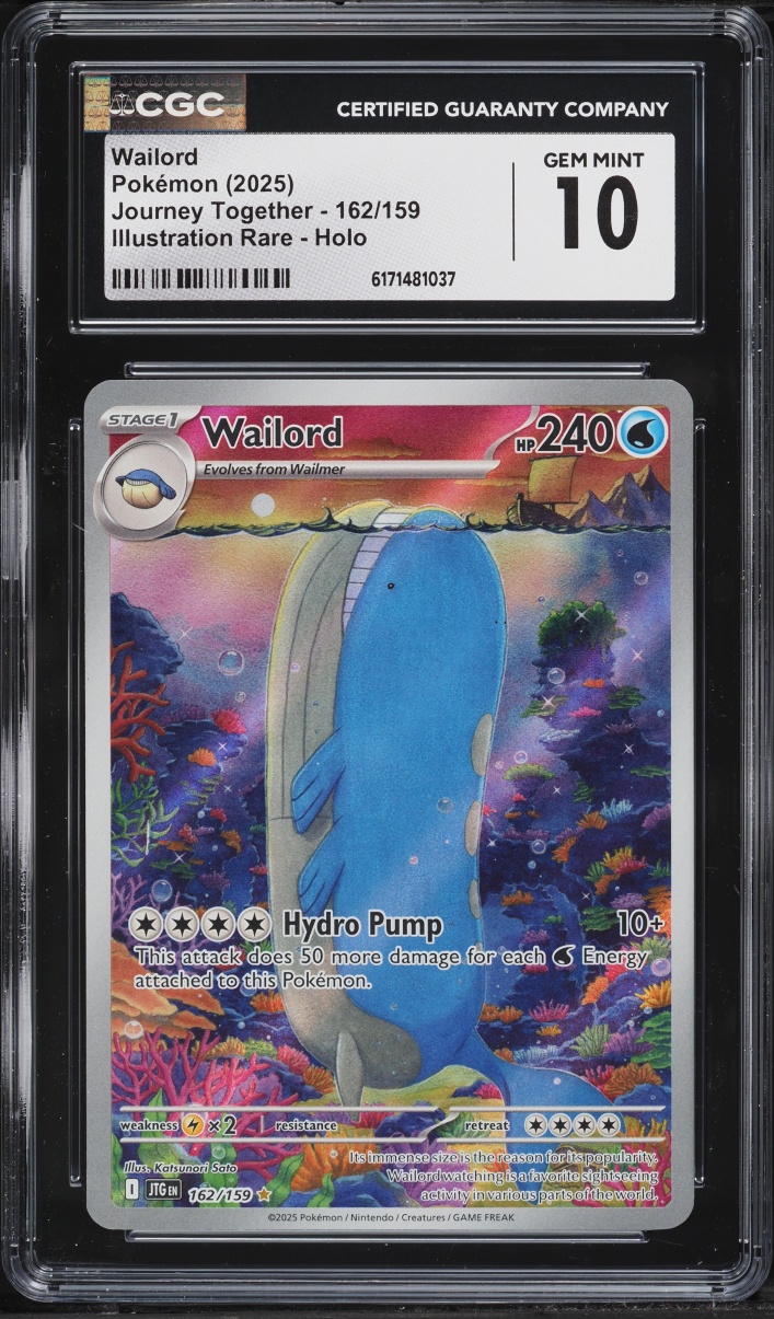 2025 Pokemon Scarlet & Violet Journey Together IR Wailord #162 CGC 10 GEM MINT
