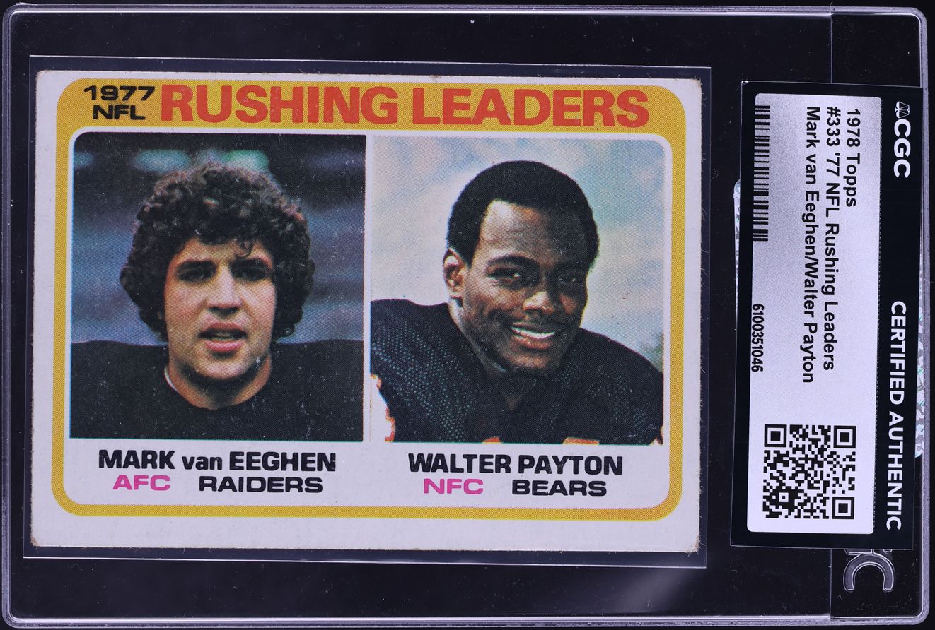 1978 Topps Football Mark Van Eeghen Walter Payton #333 CGC AUTH