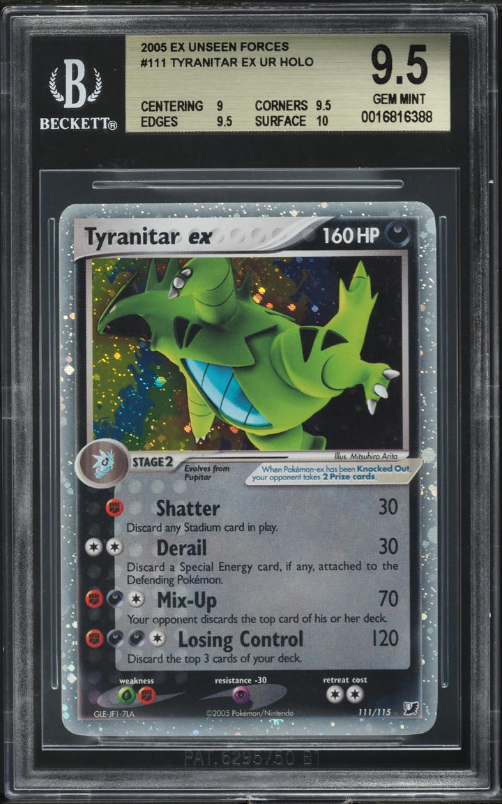 2005 Pokemon EX Unseen Forces Holo Tyranitar ex #111 BGS 9.5 GEM MINT