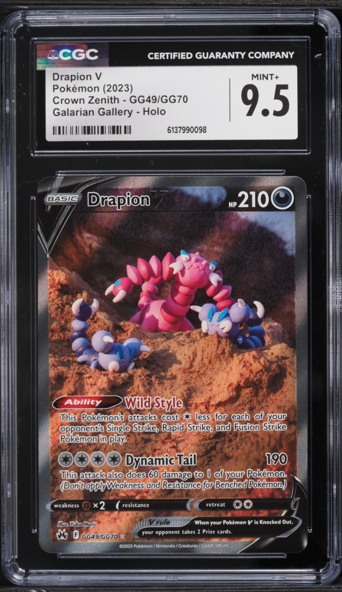 2023 Pokemon Sword & Shield Crown Zenith Alt Art Drapion V #GG49 CGC 9.5 MINT+