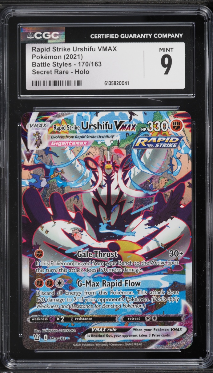2021 Pokemon Sword & Shield Battle Styles SEC Rapid Strike Urshifu VMAX #170 CGC 9 MINT