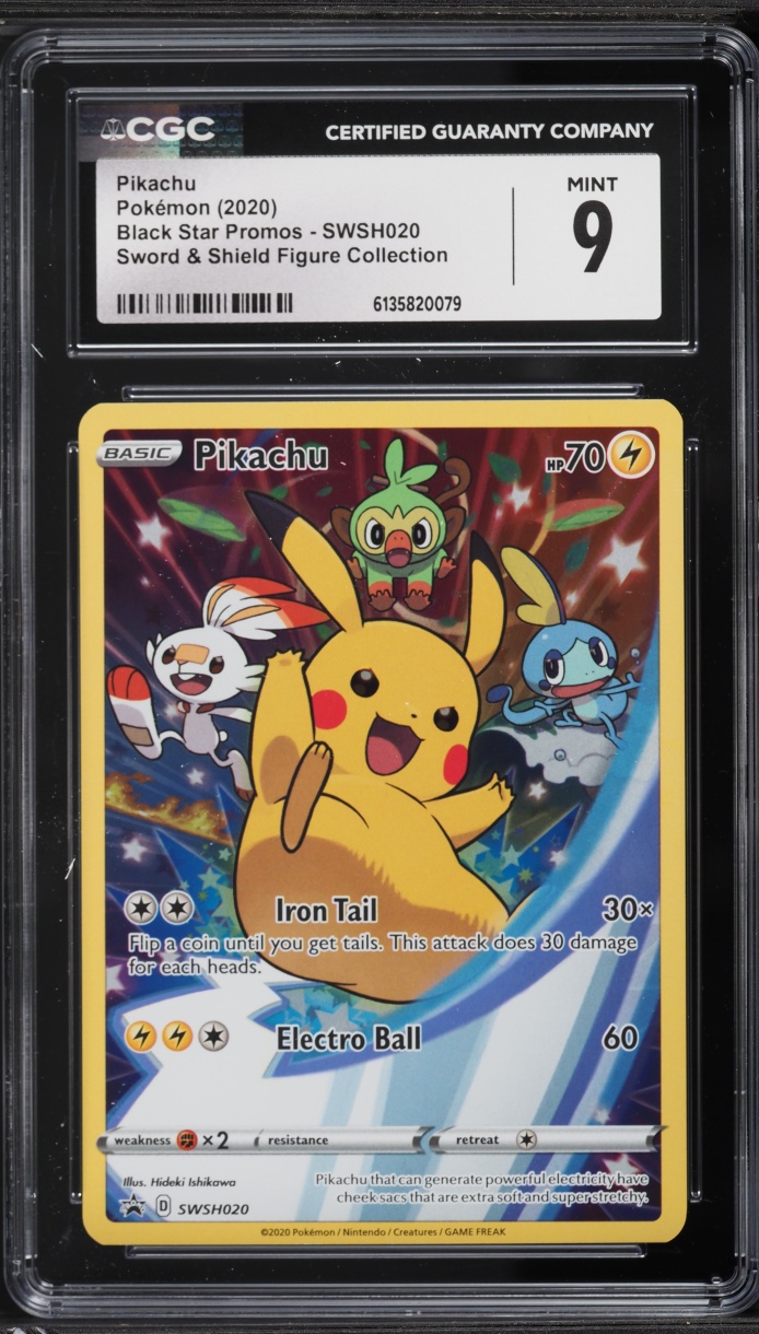 2020 Pokemon Sword & Shield Promo Figure Collection Full Art Pikachu #SWSH020 CGC 9 MINT