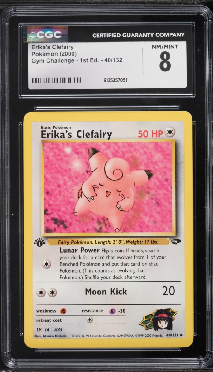 2000 Pokemon Gym Challenge 1st Edition Erika's Clefairy #40 CGC 8 NM-MT