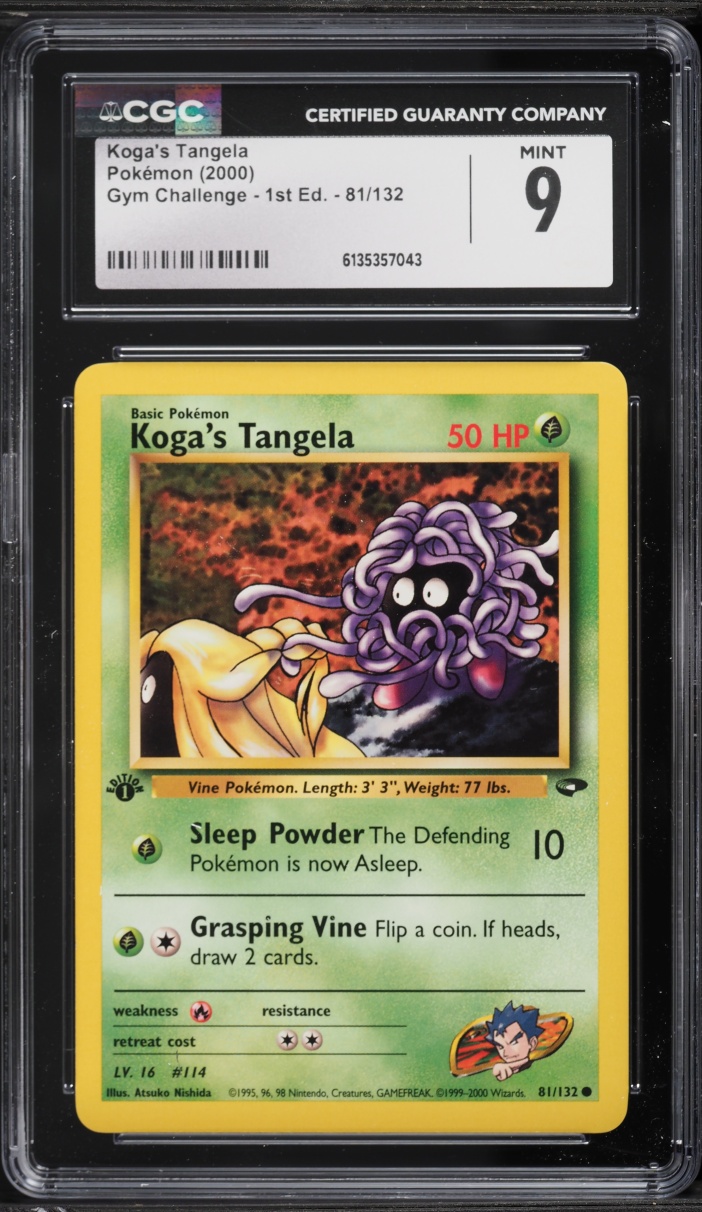 2000 Pokemon Gym Challenge 1st Edition Koga's Tangela #81 CGC 9 MINT