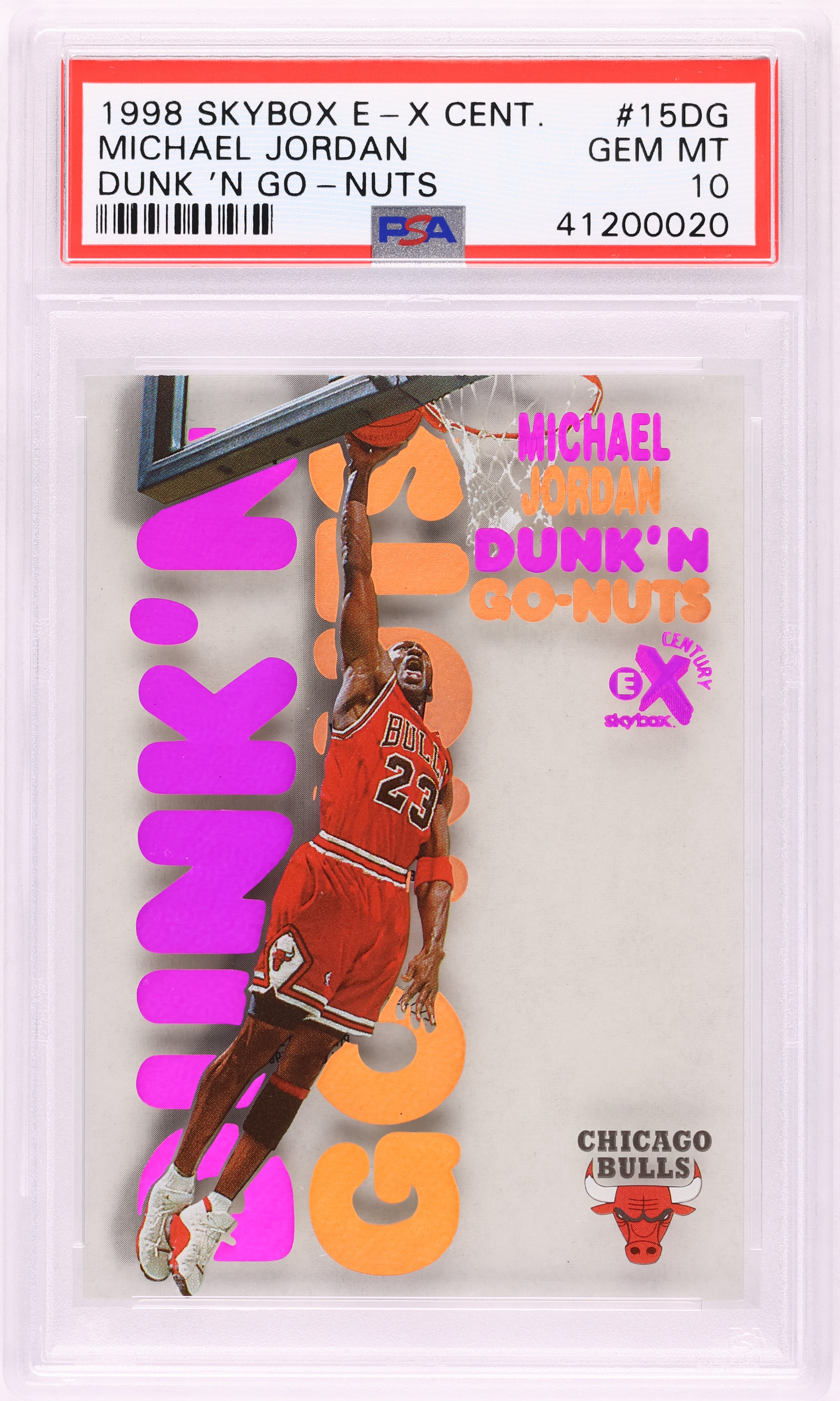 1998 Skybox E-X Century Dunk 'N Go-Nuts Michael Jordan #15DG