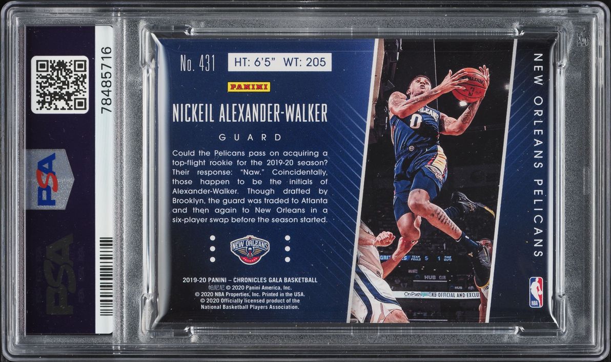 2019 Panini Chronicles Nickel Alexander-Walker ROOKIE /8 #431 PSA 8 NM-MT