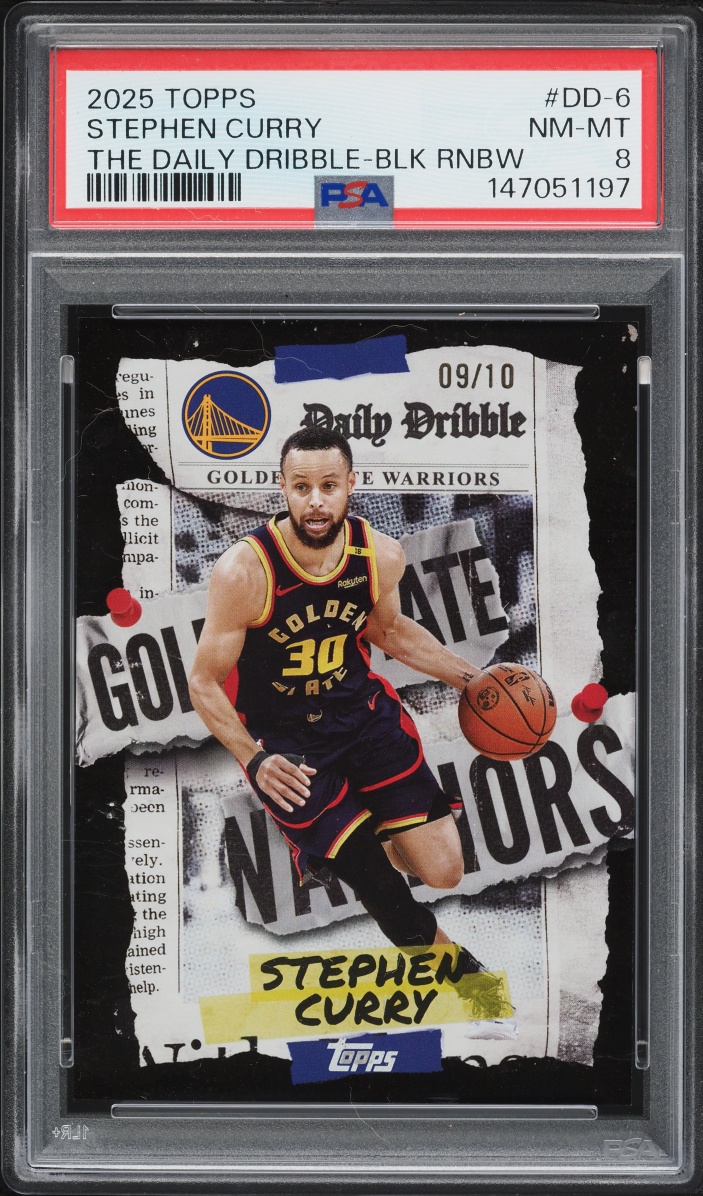 2025 Topps Daily Dribble Black Rainbow Stephen Curry /10 #DD-6 PSA 8 NM-MT