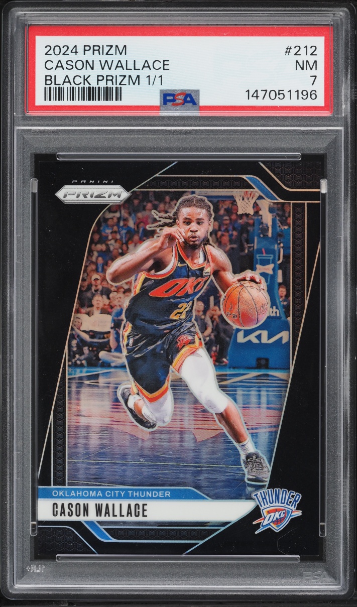2024 Panini Prizm Black Cason Wallace 1/1 #212 PSA 7 NRMT