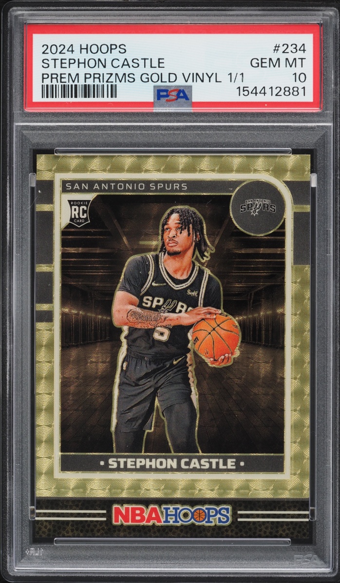 2024 Hoops Premium Prizm Gold Vinyl Stephon Castle ROOKIE 1/1 #234 PSA 10 GEM MINT