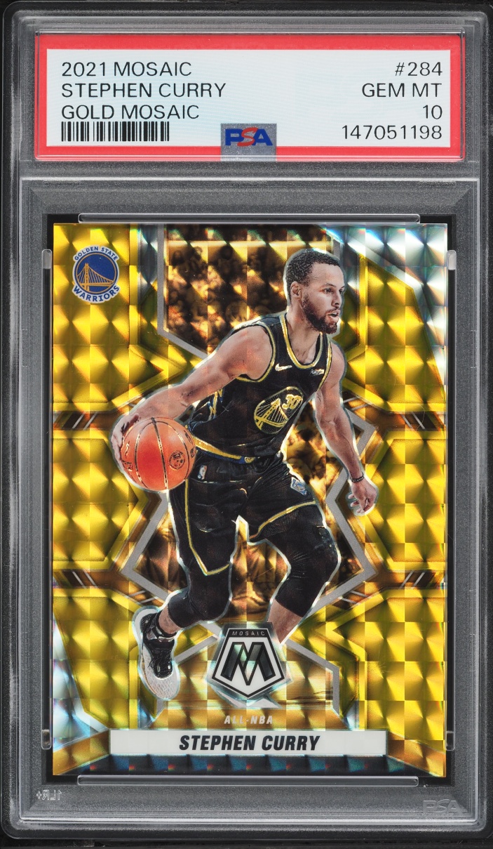 2021 Panini Mosaic Gold Stephen Curry /10 #284 PSA 10 GEM MINT